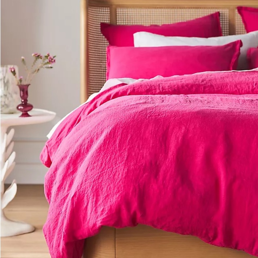 Anthropologie Washed Linen Duvet and Shams